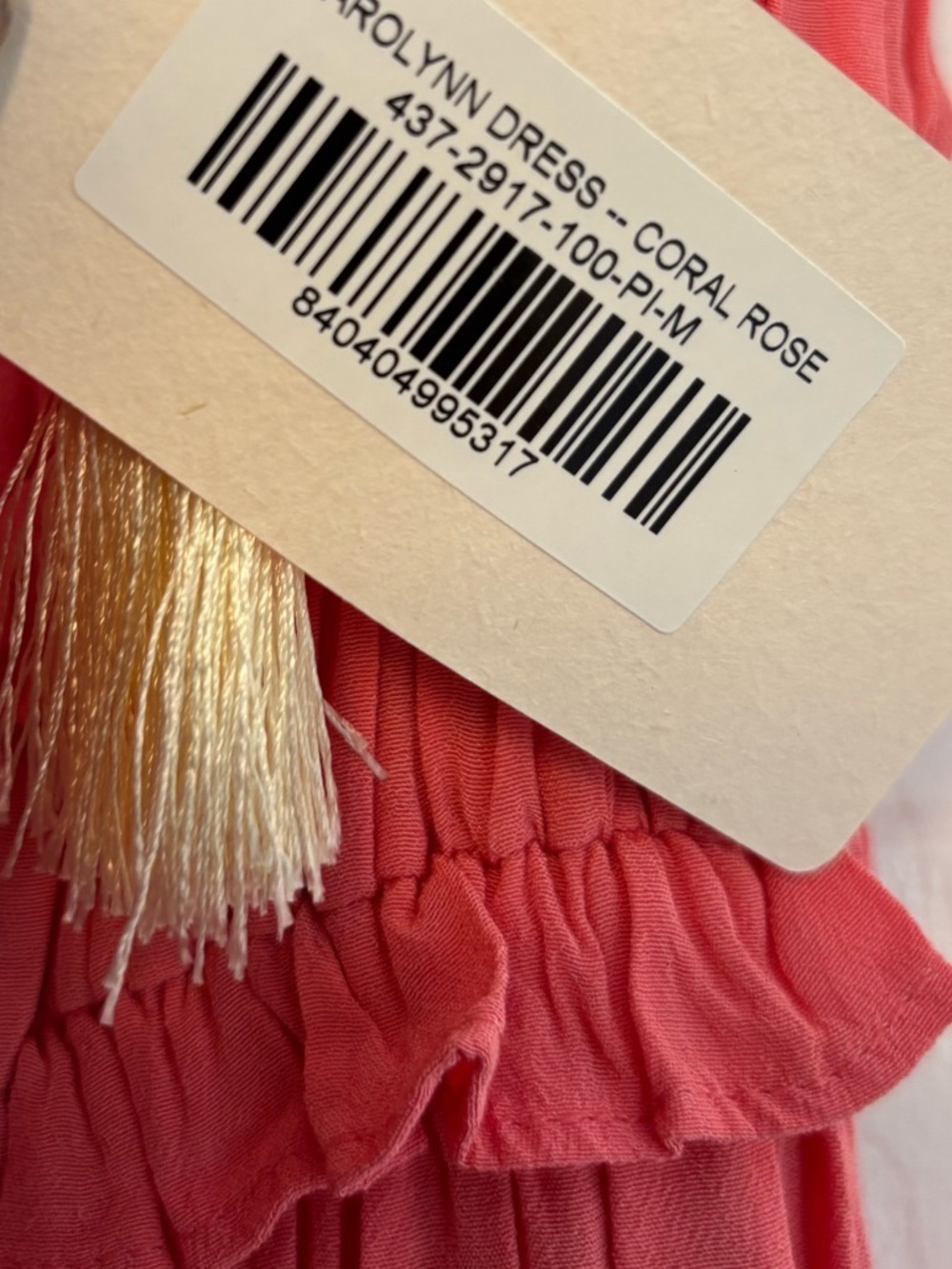 DÔEN Carolynn Dress Coral Rose NWT Medium Romantic Ruffle Midi Dress - Picture 7 of 16
